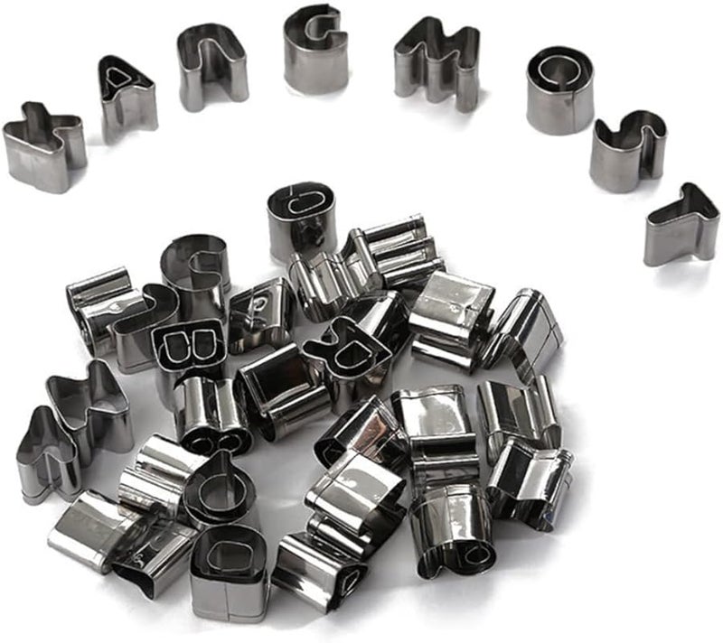 Cabilock 37 Pcs Medium Silver Stainless Steel Alphabet Cake Mold Set Baking Tools - Image 3